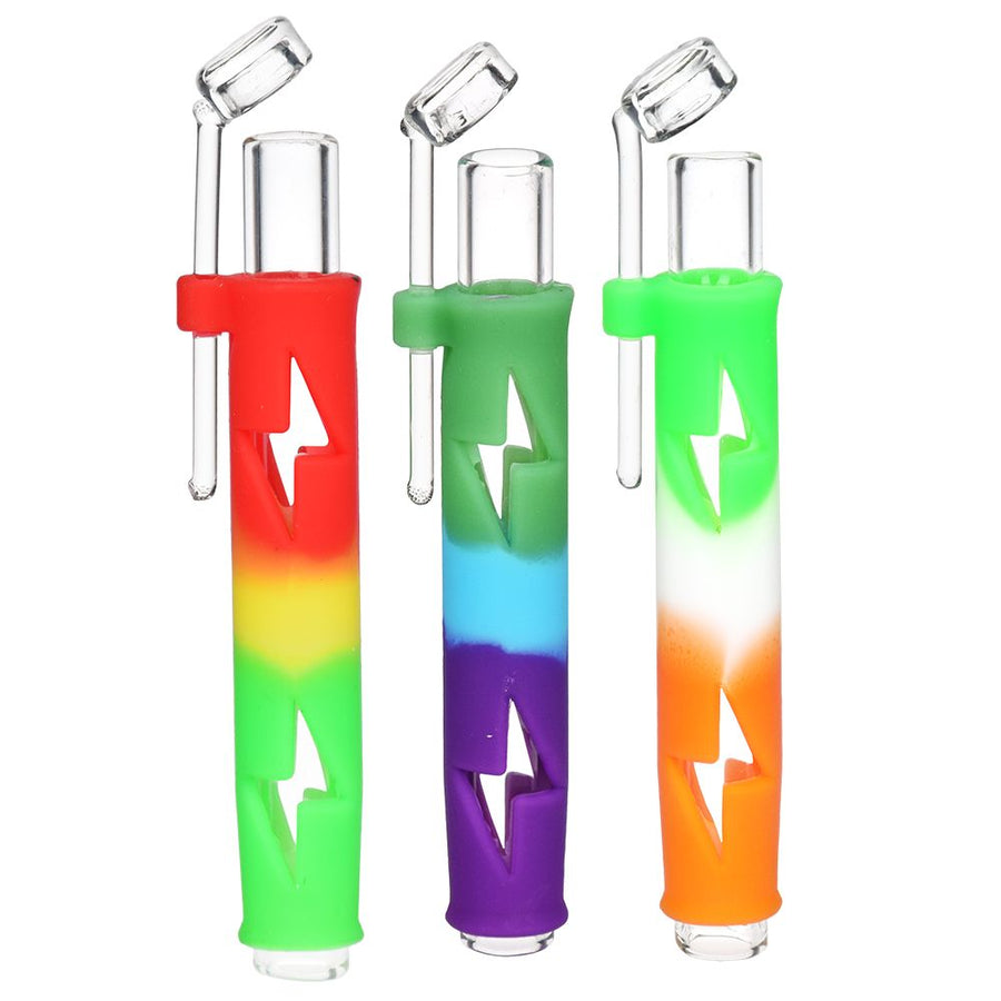 Lightning Silicone & Glass Concentrate Taster Pipe - 4.5"/ 10ct - Headshop.com