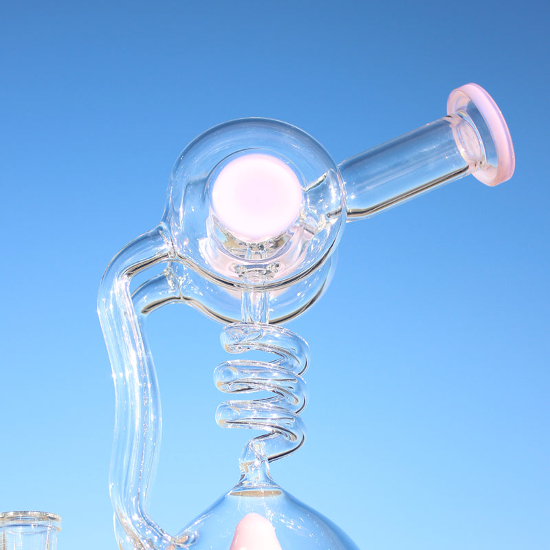Approx. 11" Spiral Mushroom Recycler Water Pipe w/ Circ Perc - Headshop.com