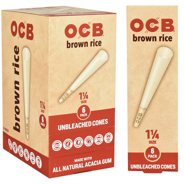 OCB Brown Rice Unbleached Cones | 24pc Display