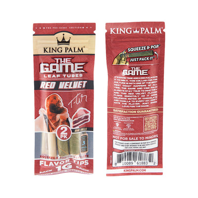 King Palm The Game Hand Rolled Leaf Mini | 2pk | Red Velvet | 20pc Display - Headshop.com