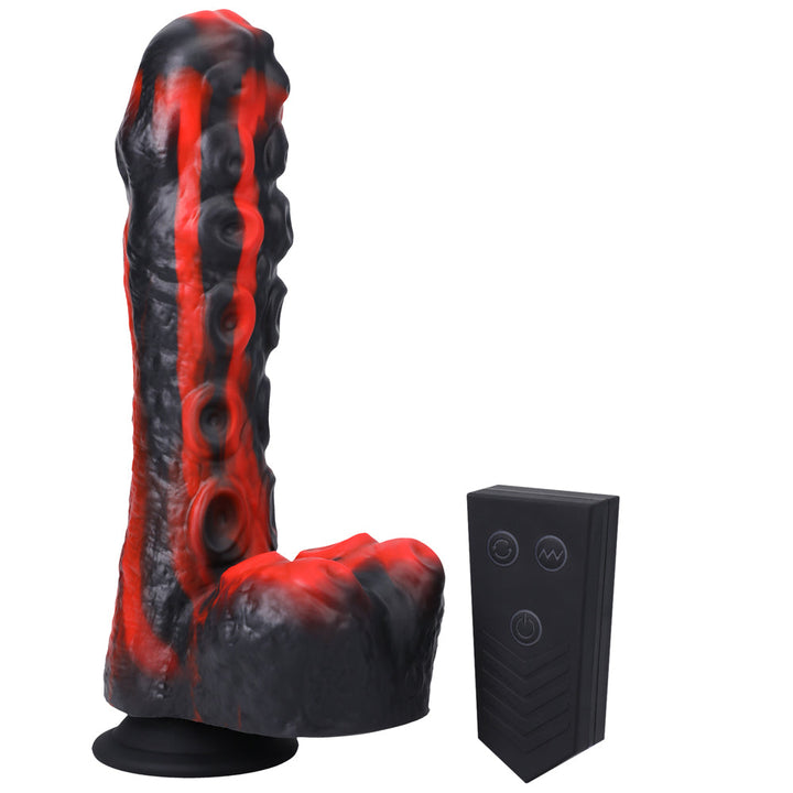 Fort Troff Tendril Thruster Mini Fuck Machine Rechargeable Remote-Controlled Silicone 8.5 in. Thrusting Dildo Red/Black - Headshop.com