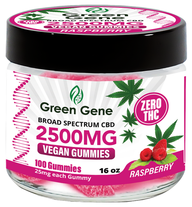 Green Genie CBD Vegan Pectin Infused Gummies w/ B12 Vitamins (625MG - 2500MG) - Headshop.com