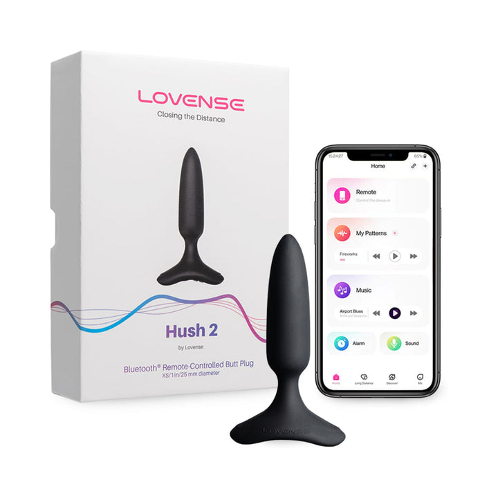 Lovense Hush 2 Bluetooth Remote-Controlled Vibrating Butt Plug XS 1 in. - Headshop.com