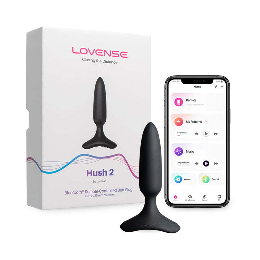 Lovense Hush 2 Bluetooth Remote-Controlled Vibrating Butt Plug XS 1 in. - Headshop.com