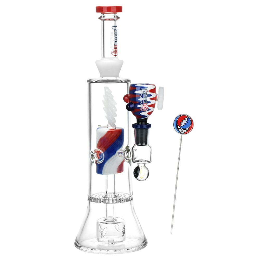 Grateful Dead x Pulsar Lightning Bolt Glass Water Pipe - Headshop.com