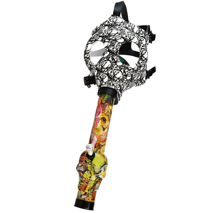 Gas Mask w/ Acrylic Water Pipe - 10.25" - Headshop.com