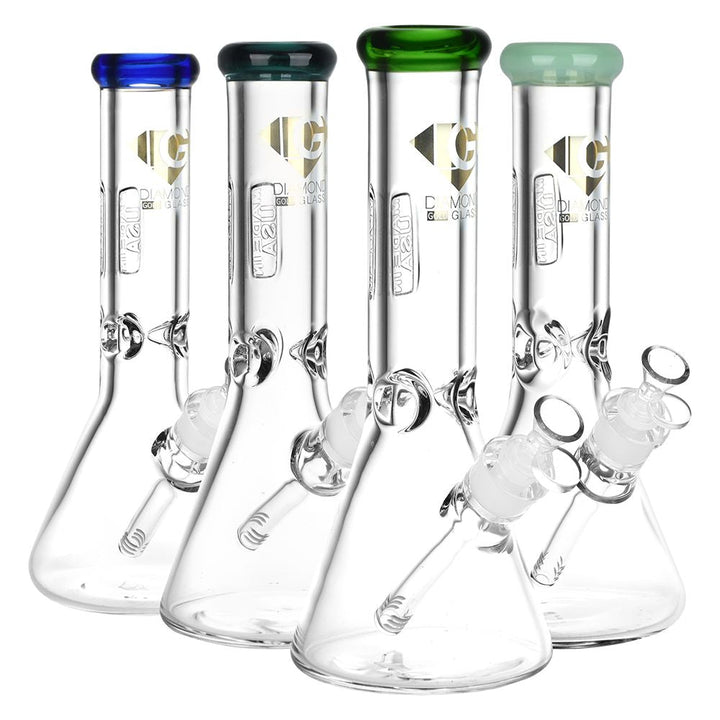 Diamond Glass American Made Beaker Bong - 11.75" / 14mm F - Headshop.com