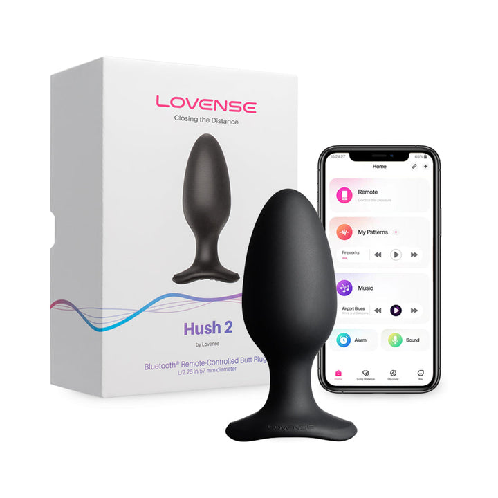 Lovense Hush 2 Bluetooth Remote-Controlled Vibrating Butt Plug L 2.25 in. - Headshop.com