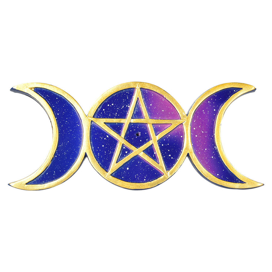 Pentagram Moon Incense Burner - 8"x3.5" - Headshop.com