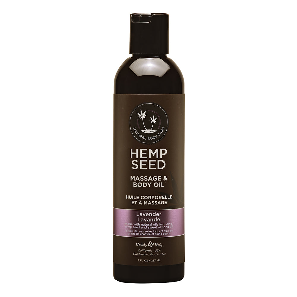 Earthly Body Hemp Seed Massage Oil Lavender 8 oz. - Headshop.com