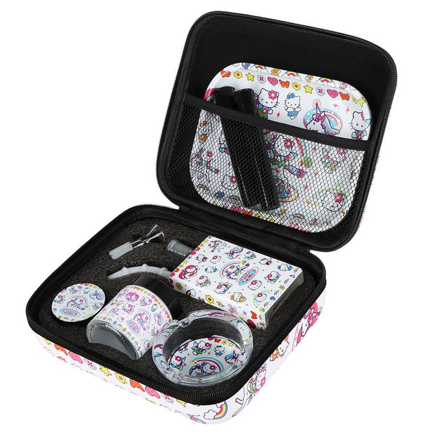 Cute Kitty Juicebox Glass Water Pipe Smoker's Travel Kit - 7" / 14mm F / Unicorn Kitty