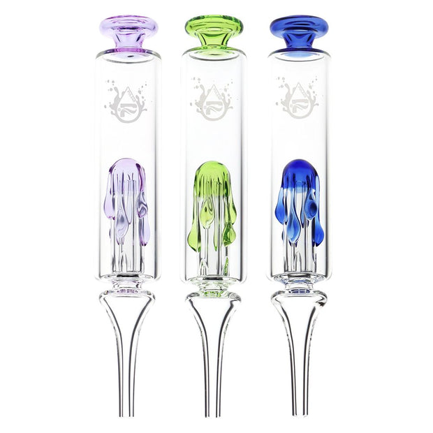 3CT BUNDLE - Pulsar Honey Drip Glass Dab Straw - 7.5" / Assorted Colors - Headshop.com