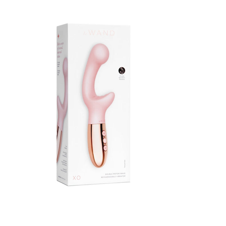 Le Wand XO Rechargeable Wave Silicone Dual Stimulation Vibrator Rose Gold - Headshop.com