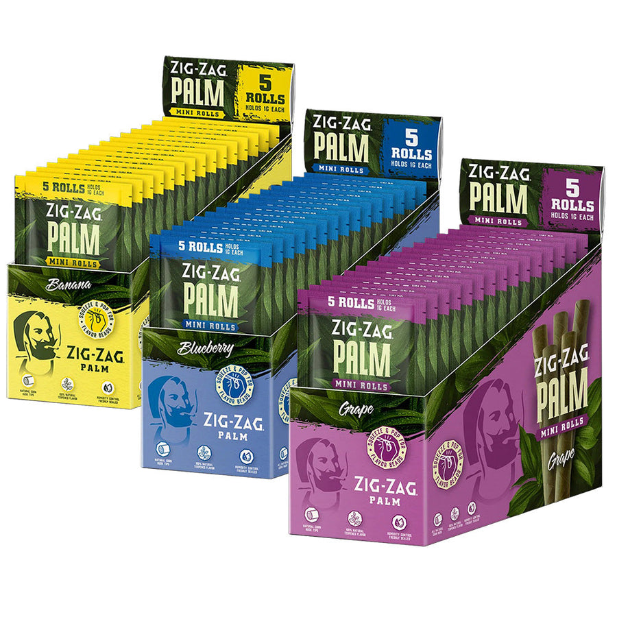 Zig Zag Mini Palm Roll | 5pk | 15pc Display - Headshop.com