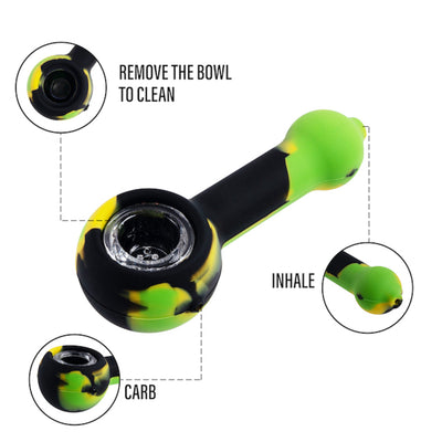 Silicone Spoon Pipe with Glass Bowl from 3 Gates Global - Headshop.com