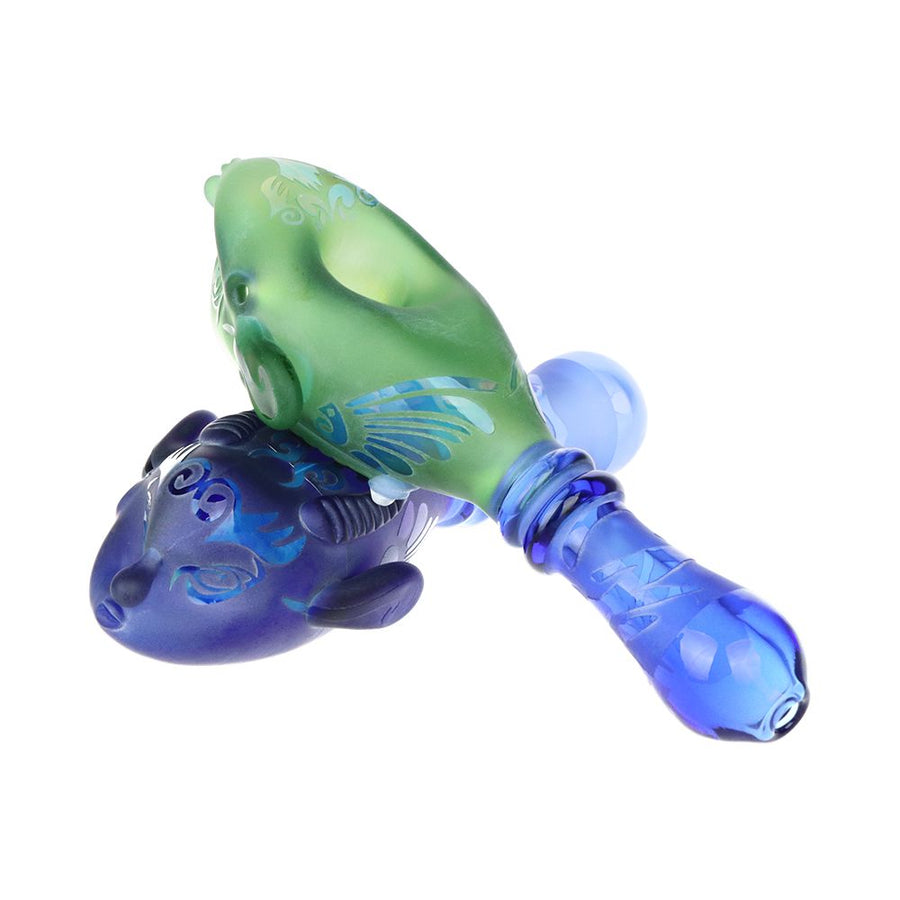 Braids of Avatar Sandblasted Glass Hand Pipe - 5.75" / Colors Vary - Headshop.com