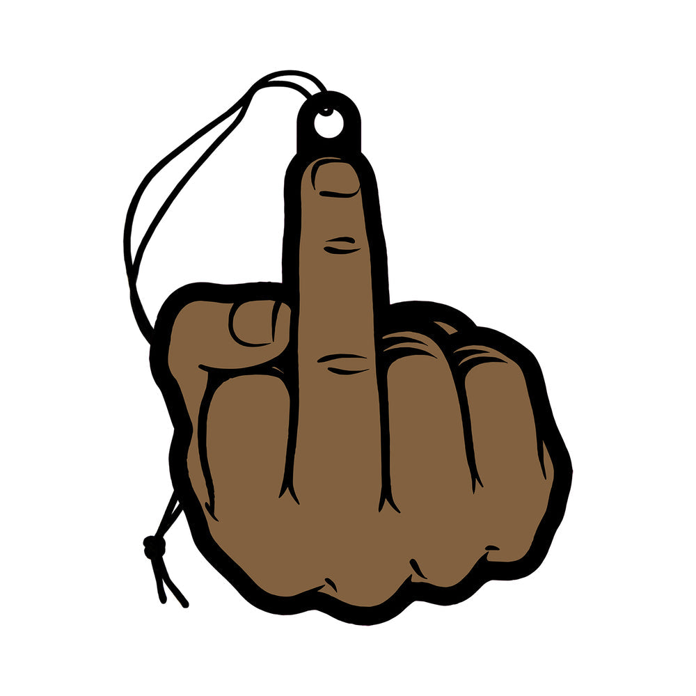 Wood Rocket Air Freshener Middle Finger Brown - Headshop.com