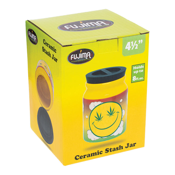 Fujima Happy Hemp Ceramic Stash Jar | 4.5" - Headshop.com
