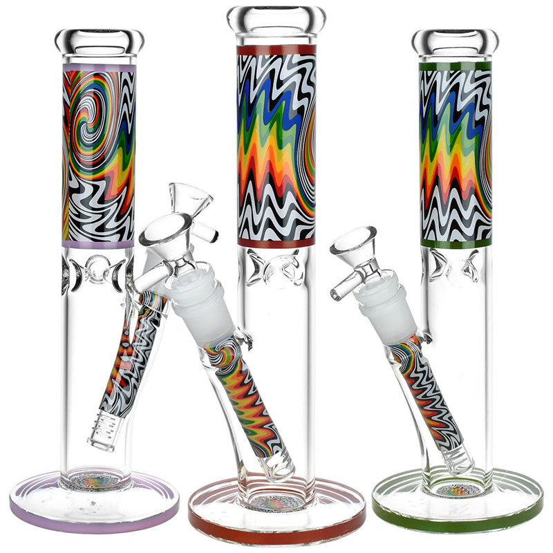 Lofty Visions Straight Tube Glass Water Pipe - 10" / 14mm F / Colors Vary