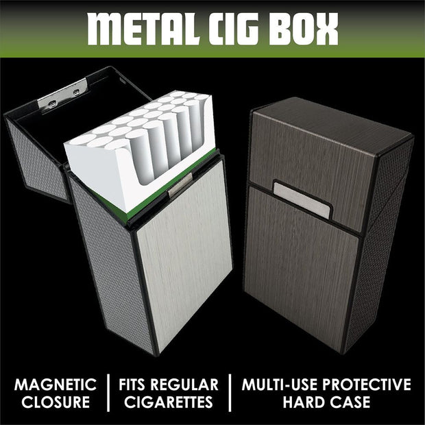 Smokezilla Metal Cig Box Multi-Use Hard Shell Case - 2.3" x 3.7" 8ct - Headshop.com