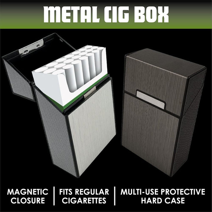 Smokezilla Metal Cig Box Multi-Use Hard Shell Case - 2.3" x 3.7" 8ct - Headshop.com
