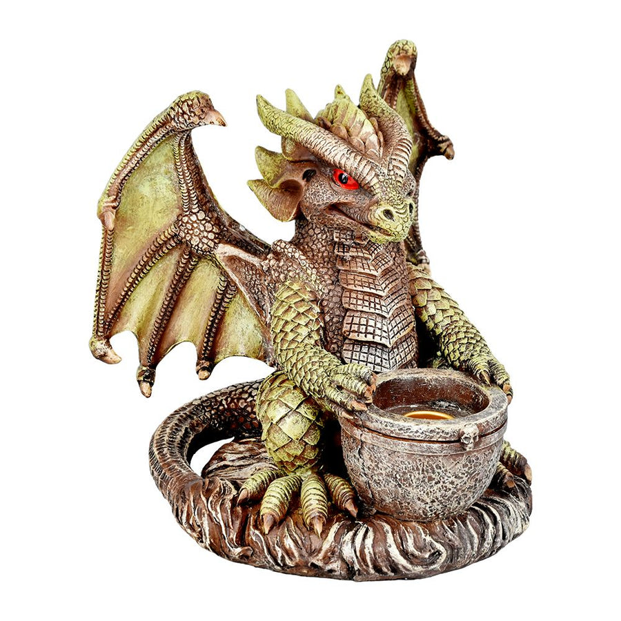 Rascally Dragon Decorative Polyresin Votive Candle Holder Figurine - 6.5" - Headshop.com