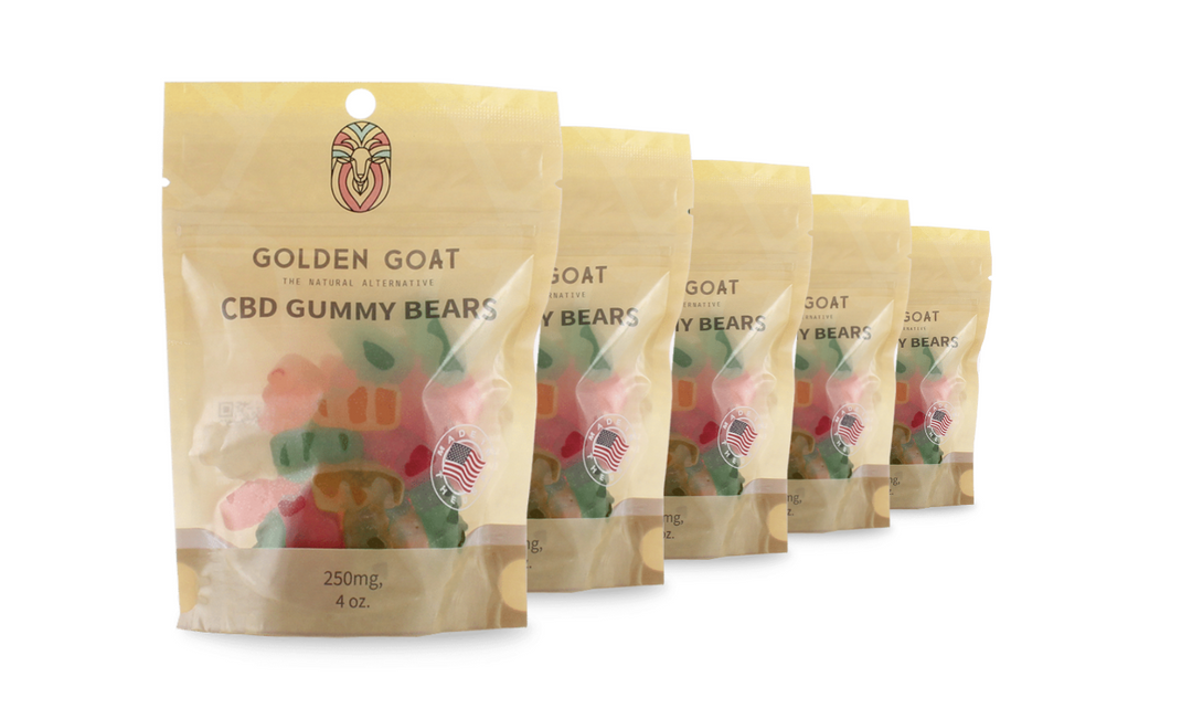 Potent CBD Infused 250MG Gummy Packs Bundles from Golden Goat - Headshop.com