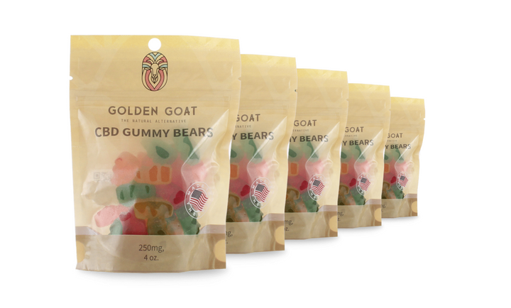 Potent CBD Infused 250MG Gummy Packs Bundles from Golden Goat - Headshop.com