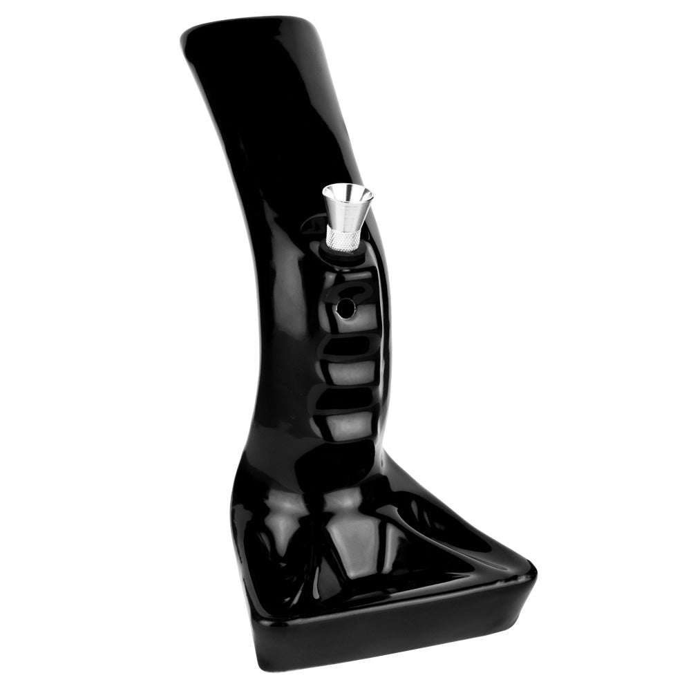 Pistol Grip Ceramic Bong w/ Ashtray Base - Headshop.com