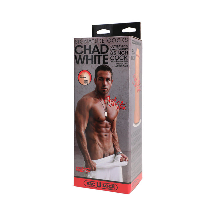 Signature Cocks - Chad White 8.5 Inch ULTRASKYN Cock with Removable Vac-U-Lock Suction Cup Vanilla - Headshop.com
