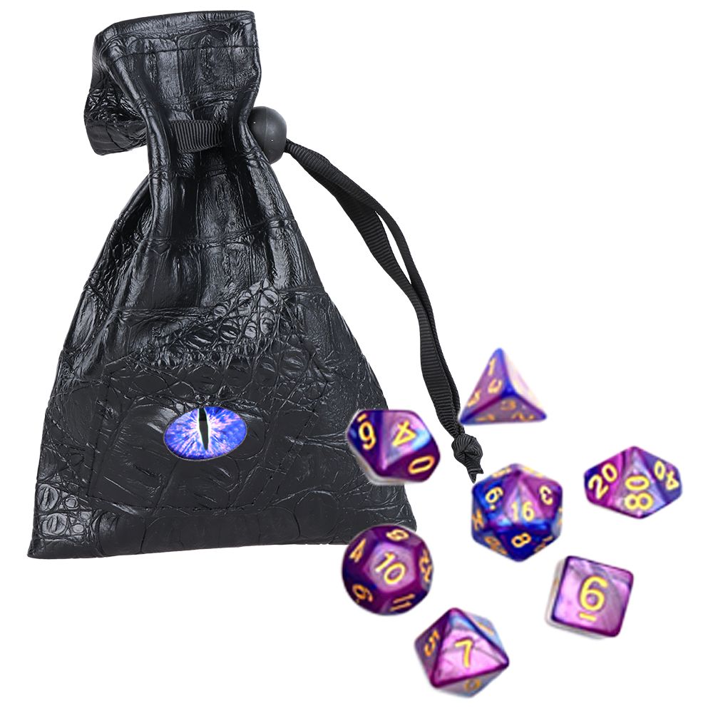 Dragon Eye Storage Pouch & Gaming Dice | 7pc Set - Headshop.com