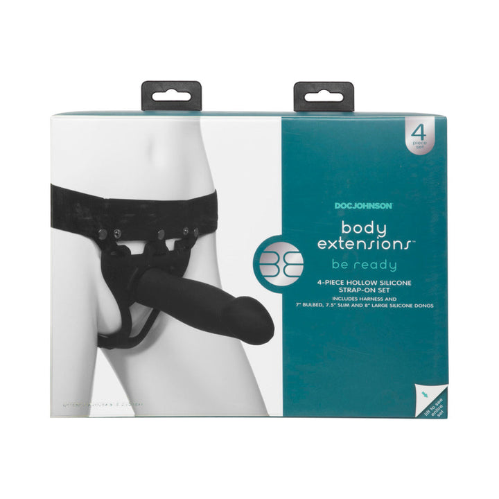 Be Ready Body Extensions Hollow Strap-On 4-Piece Set Black - Headshop.com
