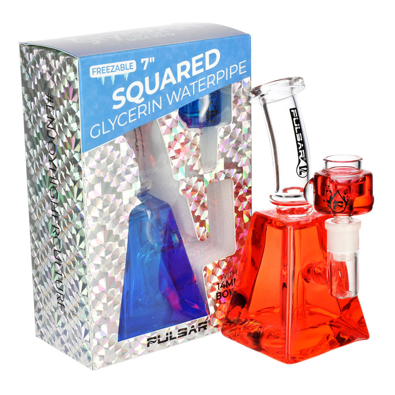 Pulsar Glycerin Series Squared Water Pipe - 7"/14mm F/Colors Vary - Headshop.com