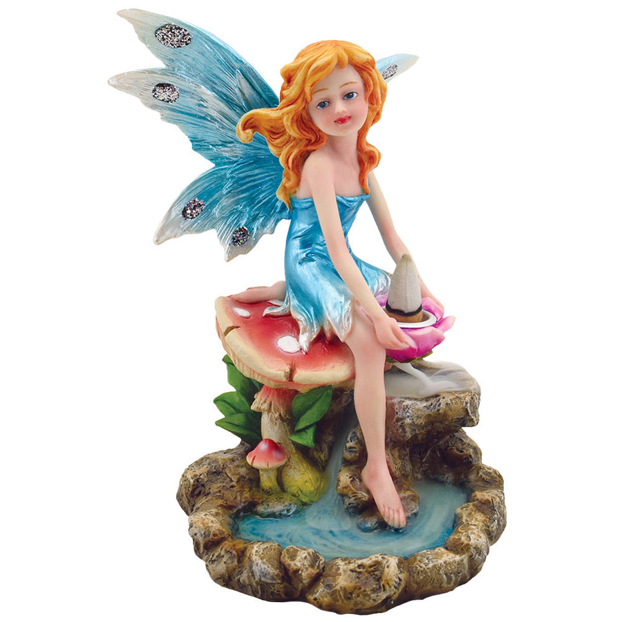Mushroom Fairy Backflow Incense Burner - 7" - Headshop.com