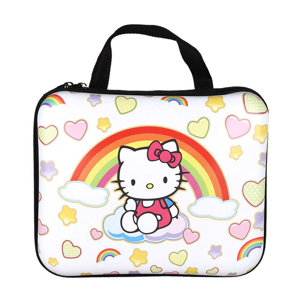 Cute Kitty Juicebox Glass Water Pipe Smoker's Travel Kit - 7" / 14mm F / Rainbow Kitty