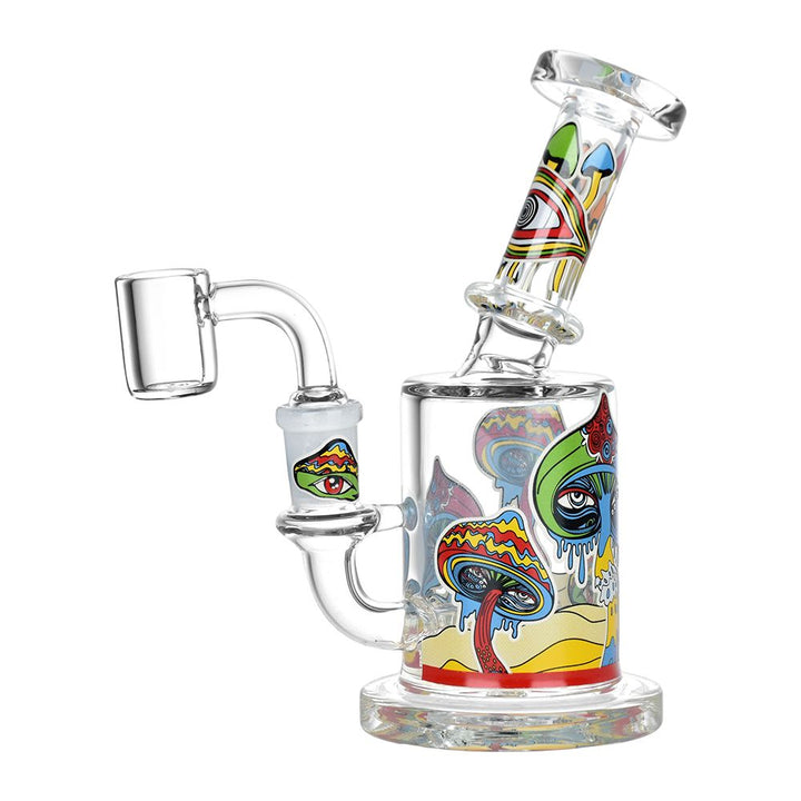 Fungi Eyes, They're Watching You Glow In The Dark Glass Dab Rig - 6" / 14mm F - Headshop.com