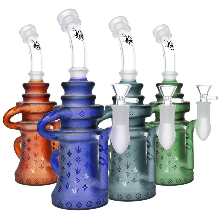 Pulsar Frosted Designer Recycler - 10.25"/14mm F/Colors Vary - Headshop.com