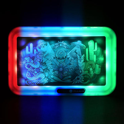Pulsar Psychedelic Desert Glow LED Rolling Tray - Headshop.com