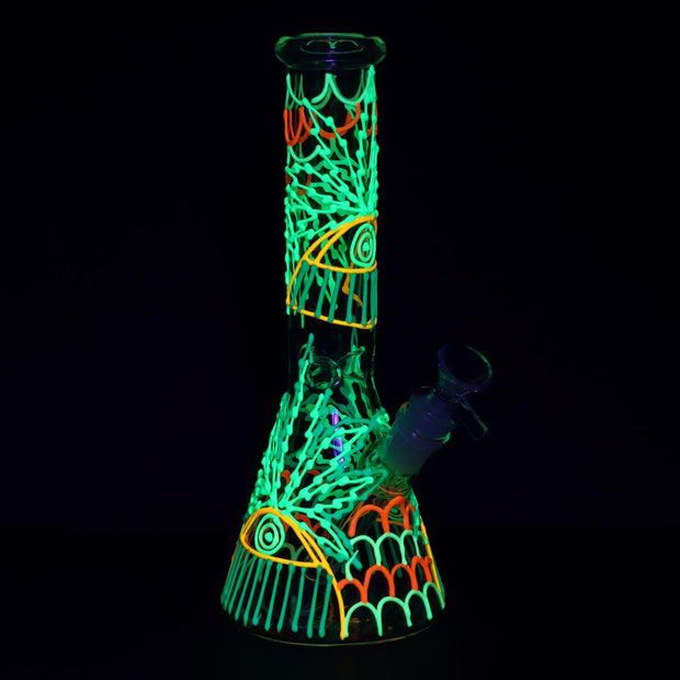 SeshGear 420 Drizzle G.I.T.D Beaker Glass Water Pipe - 10" / 14mm F