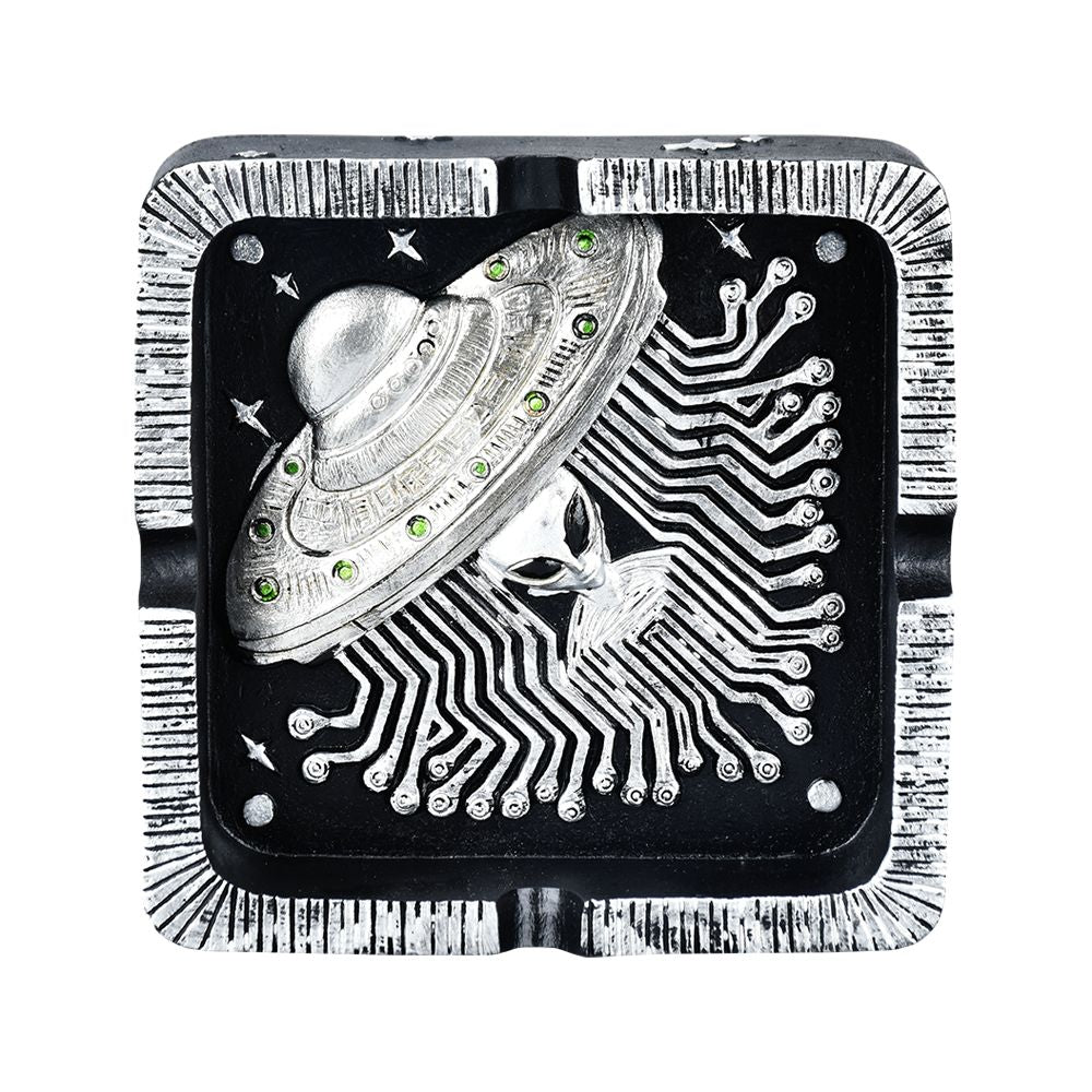 Alien Ship Circuit Polyresin Ashtray - 4.5" - Headshop.com
