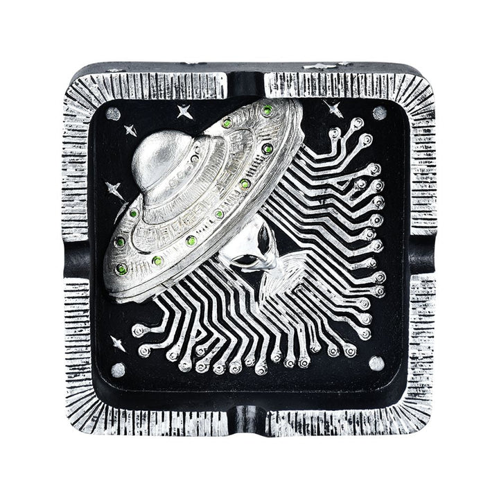 Alien Ship Circuit Polyresin Ashtray - 4.5" - Headshop.com
