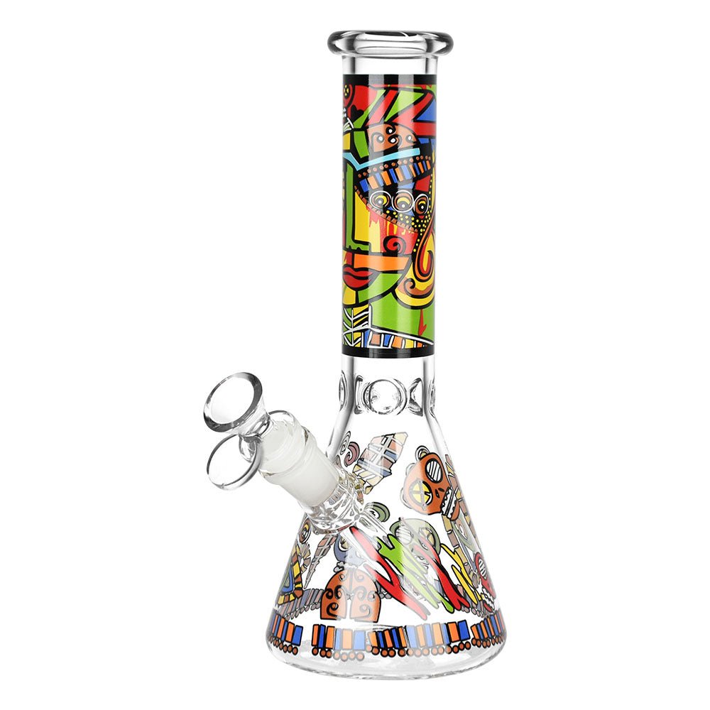 Abstract Art Beaker Water Pipe - 9.75"/14mm F/Designs Vary - Headshop.com