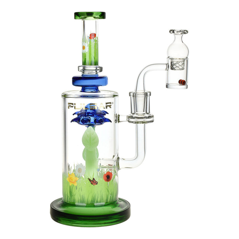 Pulsar The Power Of Flower Dab Rig Set w/ Carb Cap | 9" | 14mm F - Headshop.com