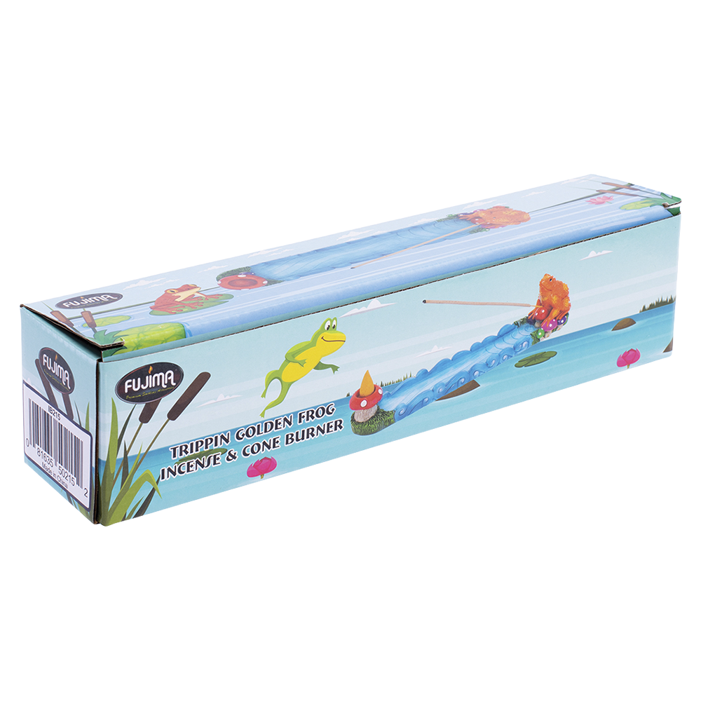 Fujima Trippin' Golden Frog Incense Burner - 11" - Headshop.com