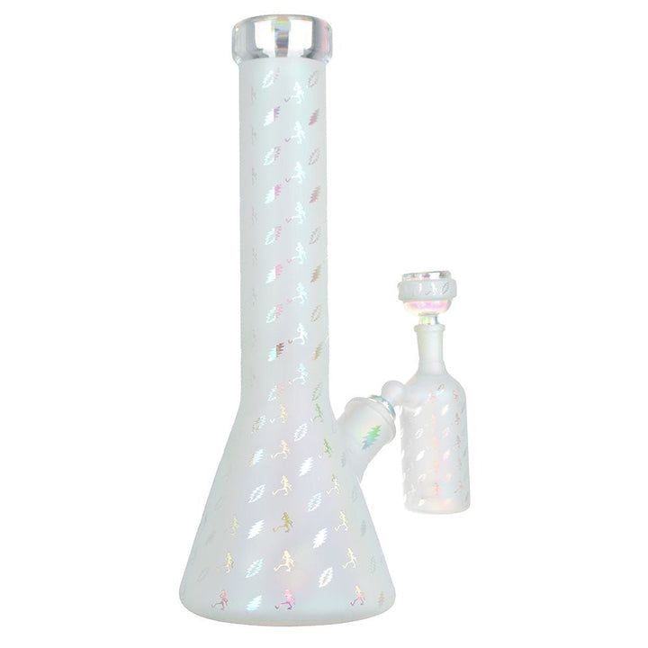 Grateful Dead x Pulsar Bolts And Skellies Glass Beaker Water Pipe Set | 13.75" | 14mm F - Headshop.com