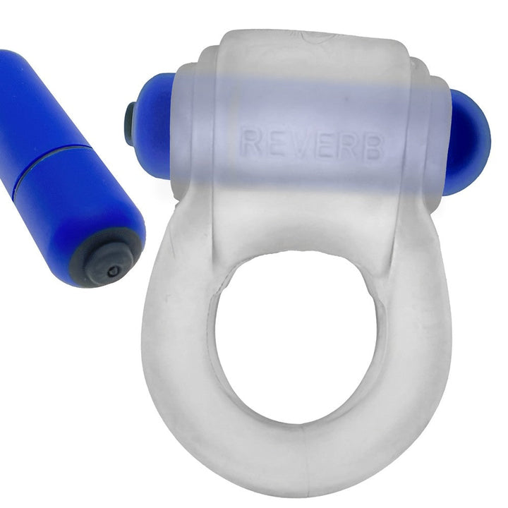 Hunkyjunk Revring Cockring with Bullet Vibrator Clear Ice - Headshop.com