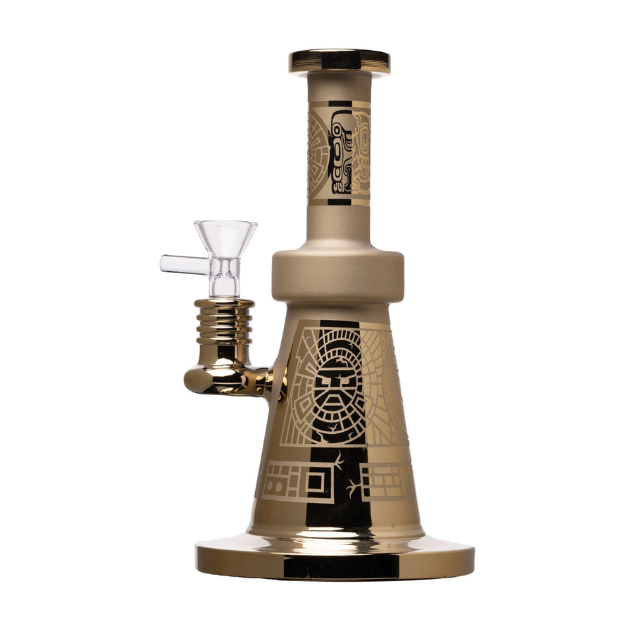 Human Grade Aztec (Sandblasted) Glass Water Pipe - Headshop.com