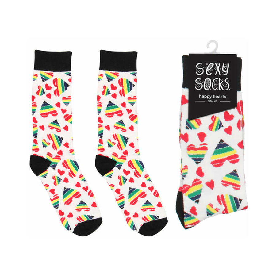 Shots Sexy Socks Happy Hearts S/M - Headshop.com