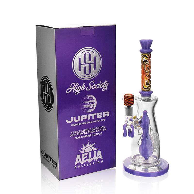 High Society | Jupiter Premium Wig Wag Waterpipe (Slime Purple) - Headshop.com