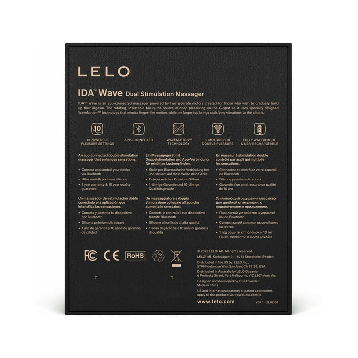 LELO IDA Wave Rechargeable Dual Stimulator Black - Headshop.com